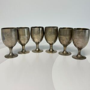 Vintage Leonard EPNS Silverplate Cordial Goblets Set of 6 Made in India